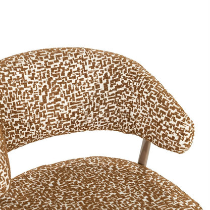 Eetkamerstoel Miso bruin stof, detail van het materiaal
