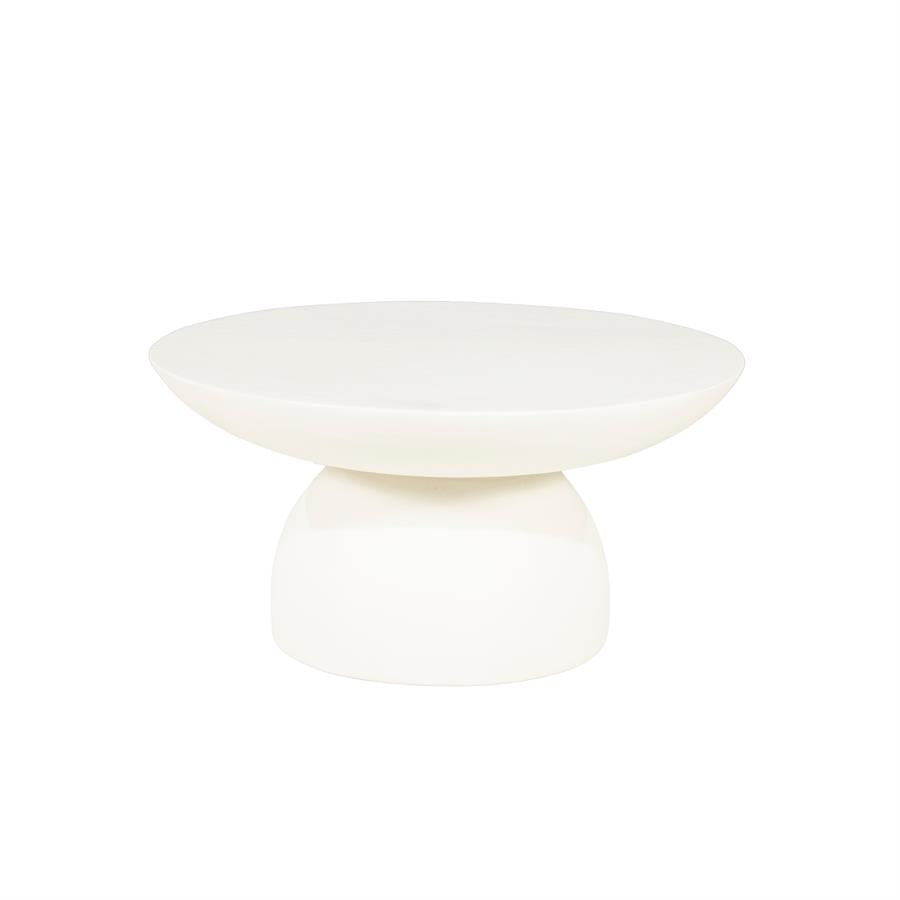 Salontafel Canto beige metaal klein, vooraanzicht op witte achtergrond