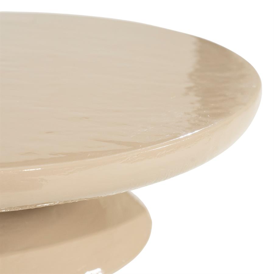 Salontafel Circolo taupe ijzer klein, detail van het materiaal