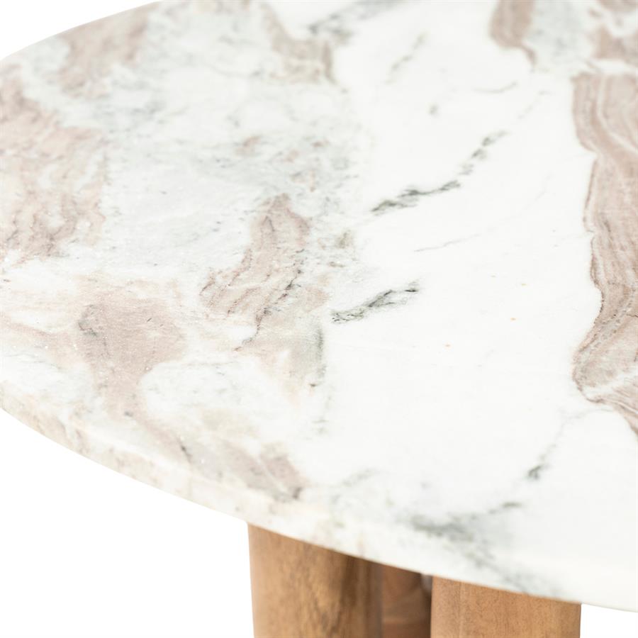 Salontafel LoopStone naturel mangohout, detail van het materiaal