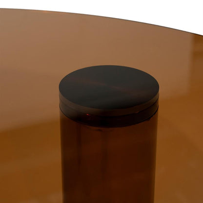 Salontafel Aero bruin glas, detail van het materiaal