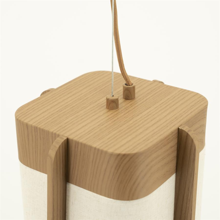Hanglamp Aterlier bruin metaal klein, detail van het materiaal