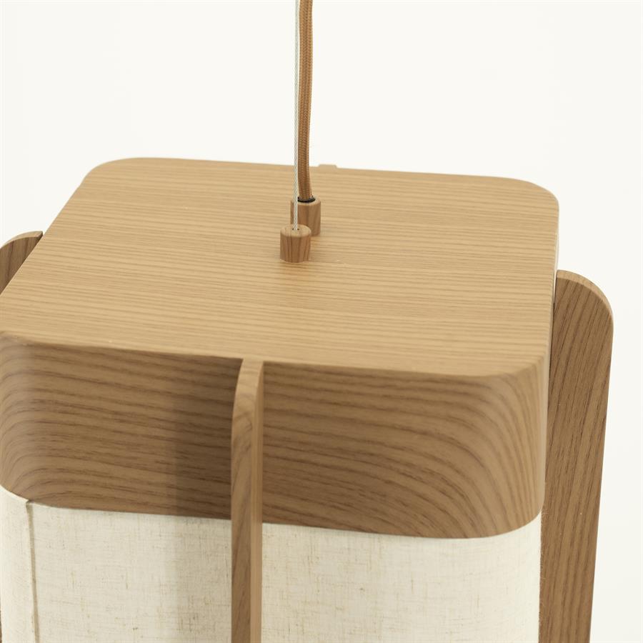 Hanglamp Aterlier bruin metaal groot, detail van het materiaal