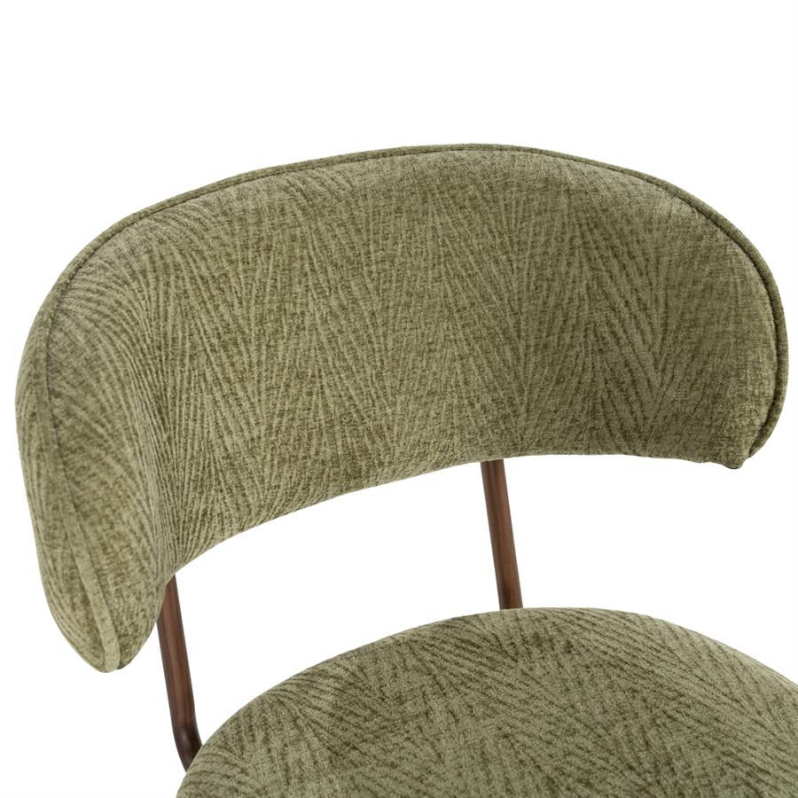 Eetkamerstoel Timberline groen stof, detail van het materiaal