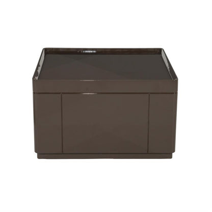 Salontafel Glyde bruin mdf, vooraanzicht op witte achtergrond