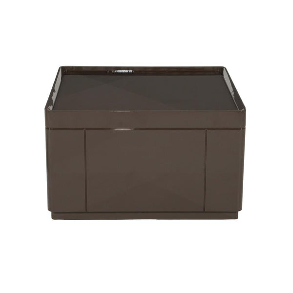 Salontafel Glyde bruin mdf, vooraanzicht op witte achtergrond