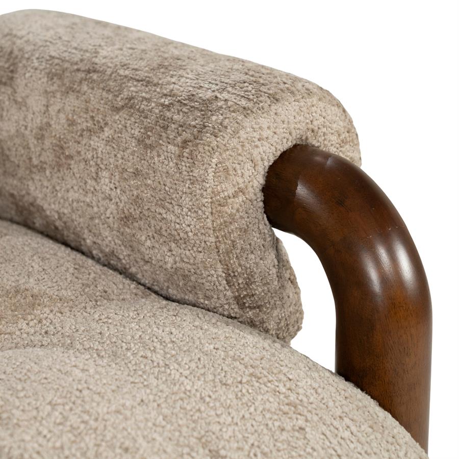 Fauteuil Cozara taupe stof