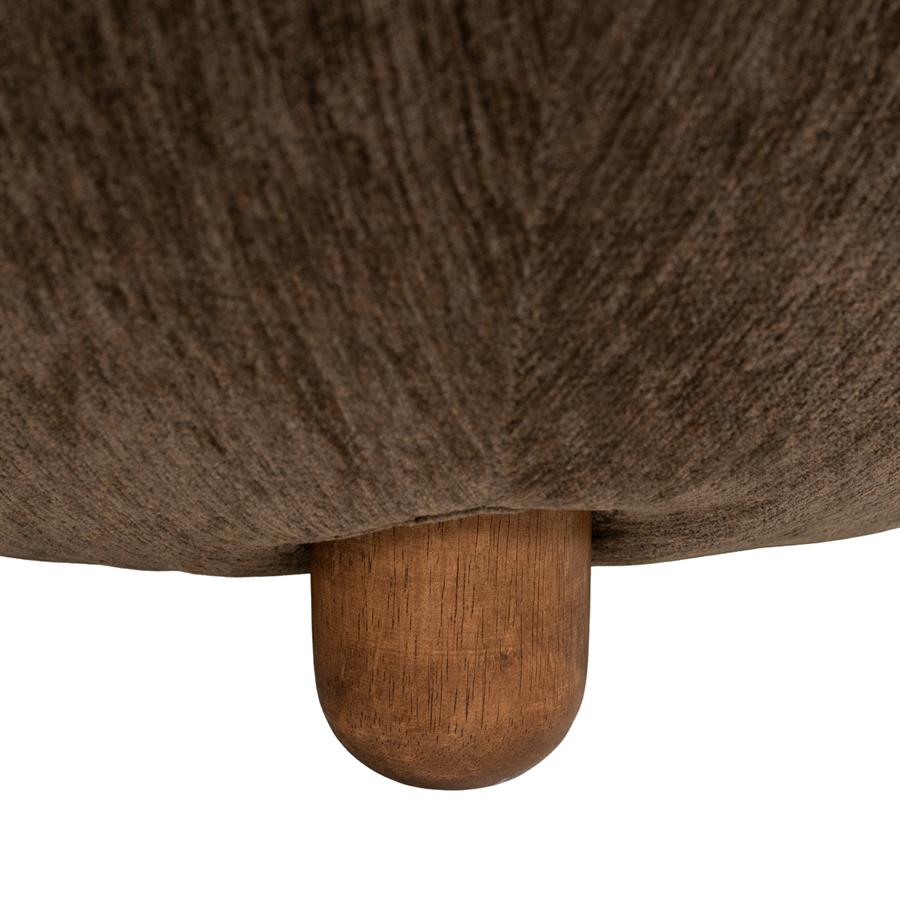 Fauteuil Mochi bruin stof, detail van het materiaal