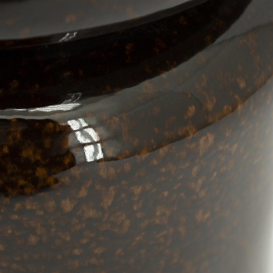 Bijzettafel Arch bruin aardewerk, detail van het materiaal