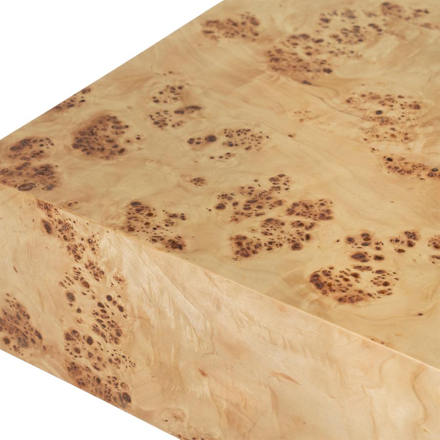 Salontafel Dean bruin mdf, detail van het materiaal
