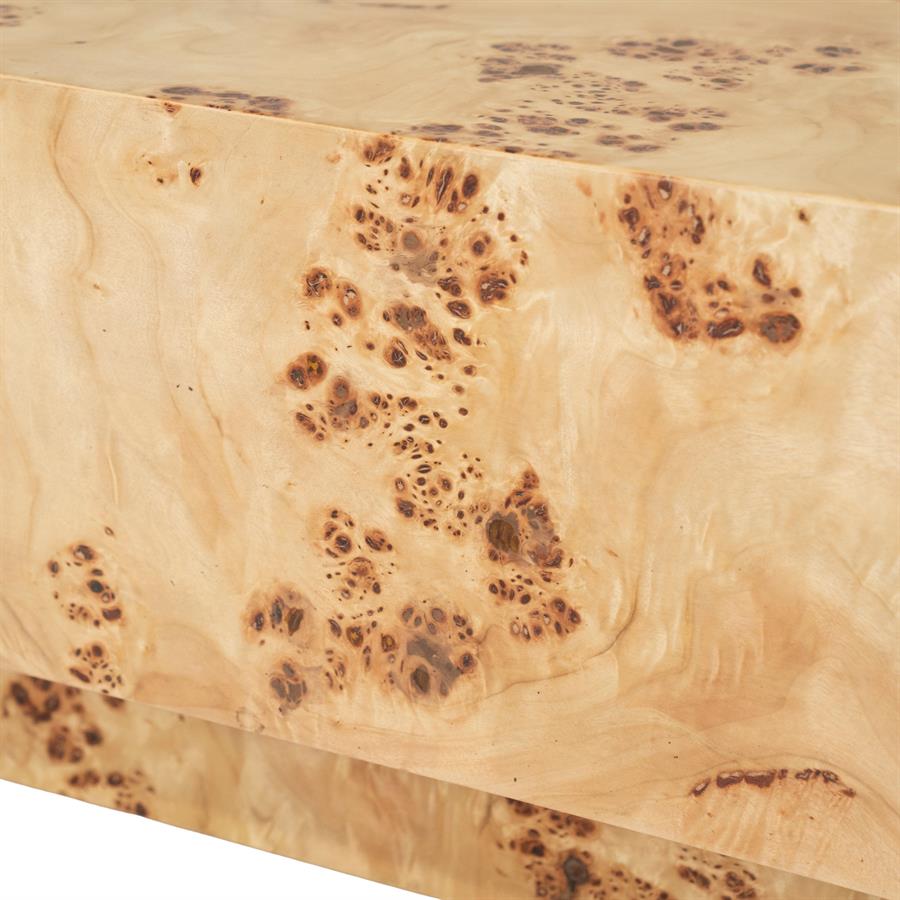 Salontafel Dean bruin mdf, detail van het materiaal