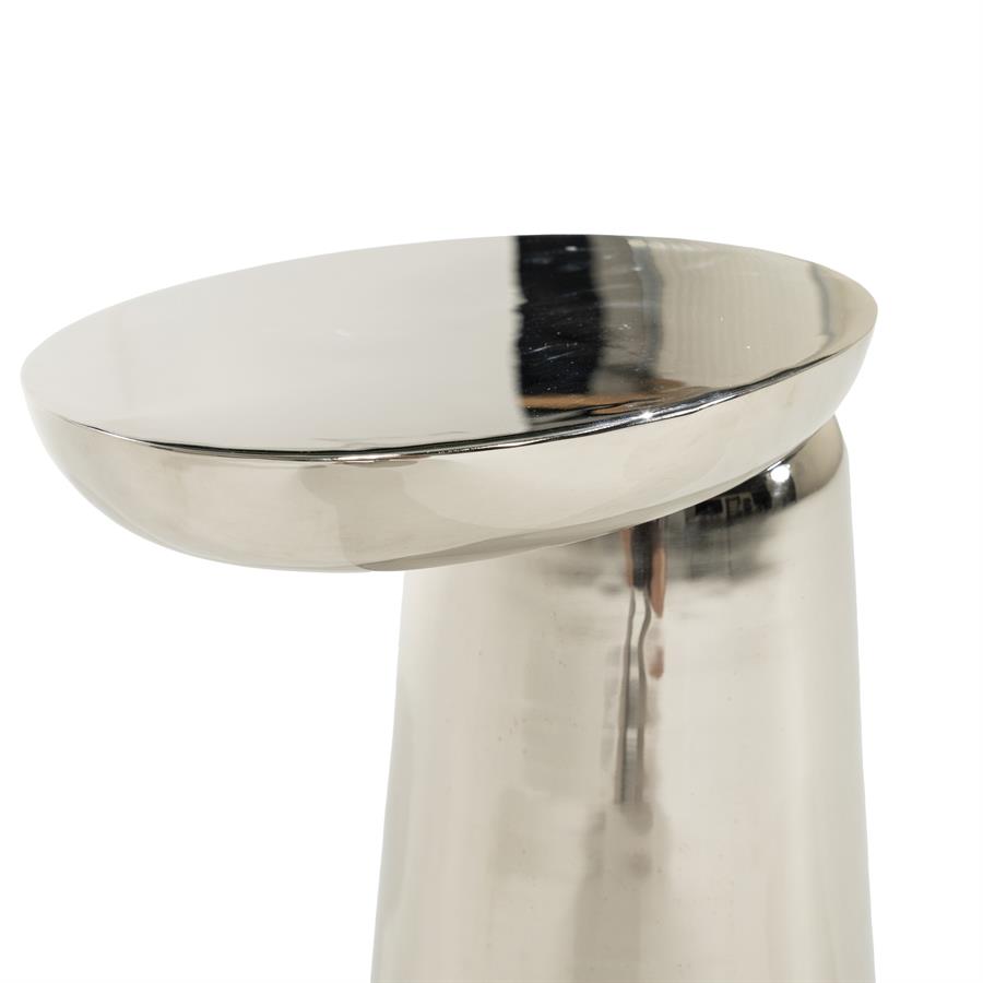 Bijzettafel Muse zilver ijzer, detail van het materiaal