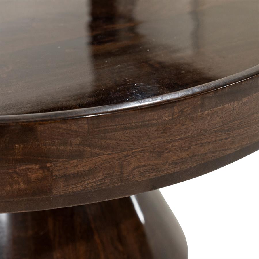 Salontafel Eclat bruin mangohout, detail van het materiaal