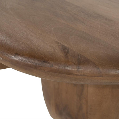 Salontafel Sui bruin mangohout, detail van het materiaal