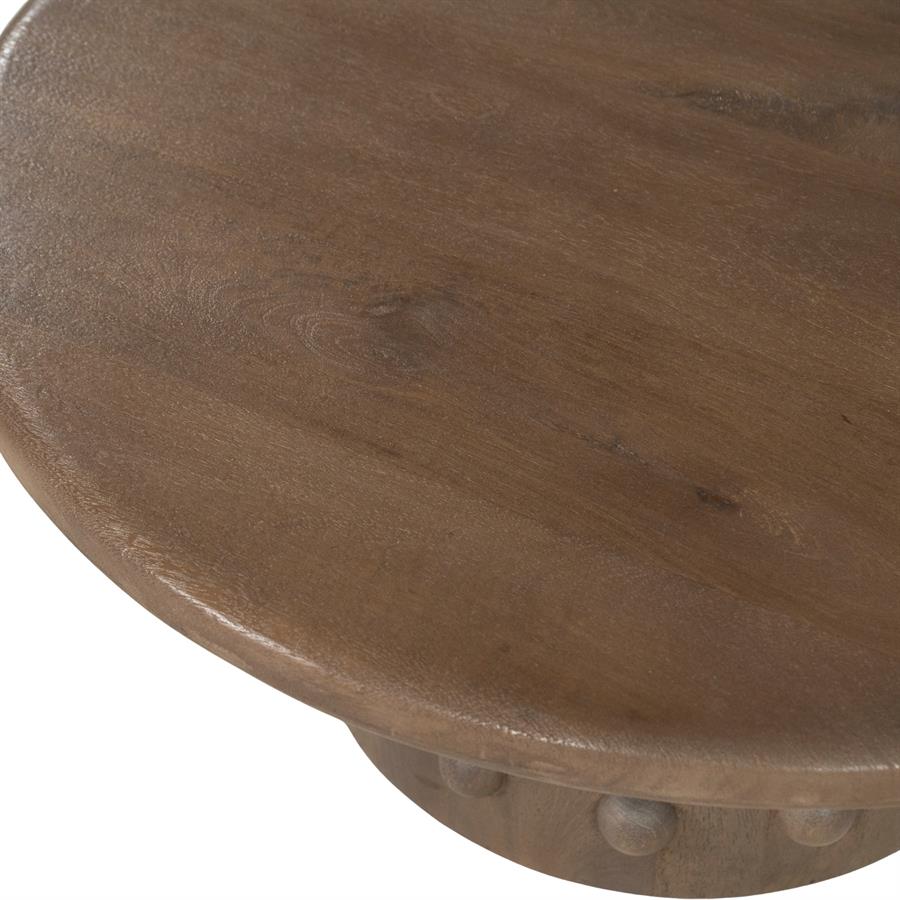 Salontafel PopDot bruin mangohout, detail van het materiaal