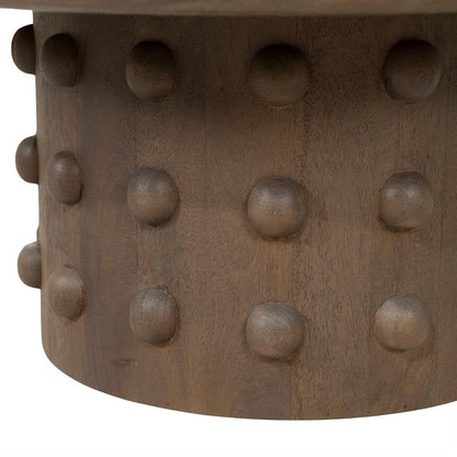 Salontafel PopDot bruin mangohout, detail van het materiaal