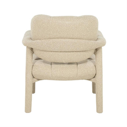 Fauteuil Knox taupe stof, achteraanzicht op witte achtergrond