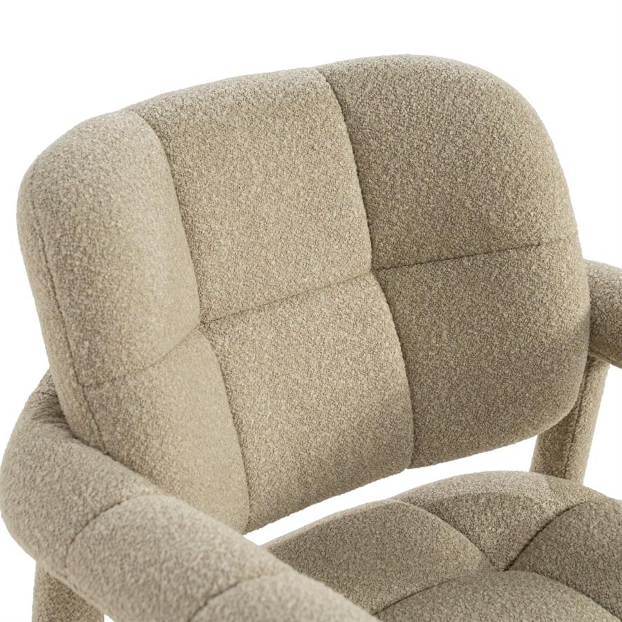 Fauteuil Knox taupe stof, detail van het materiaal