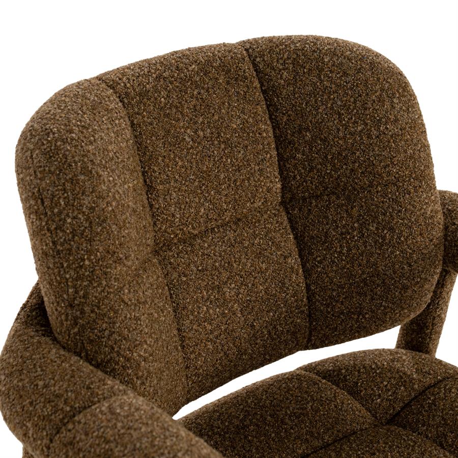 Fauteuil Knox bruin stof, detail van het materiaal