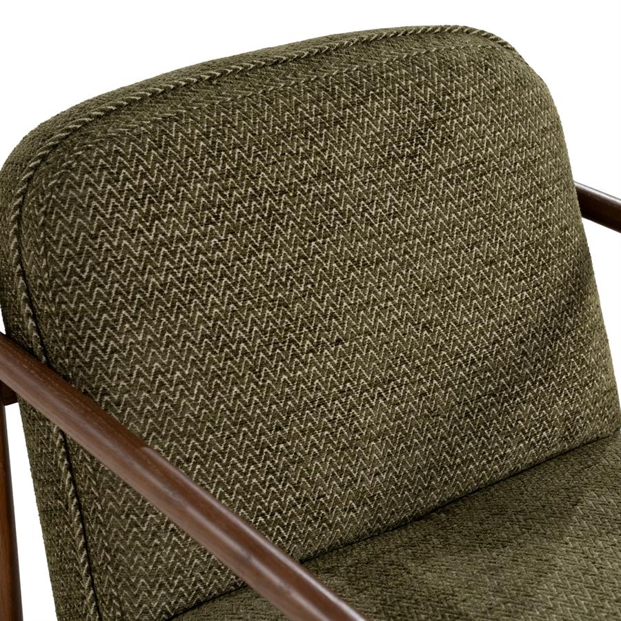 Fauteuil Sutton groen stof, detail van het materiaal