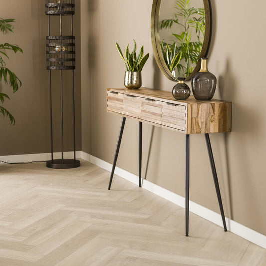 Sidetable Teca Strip | Teakhout