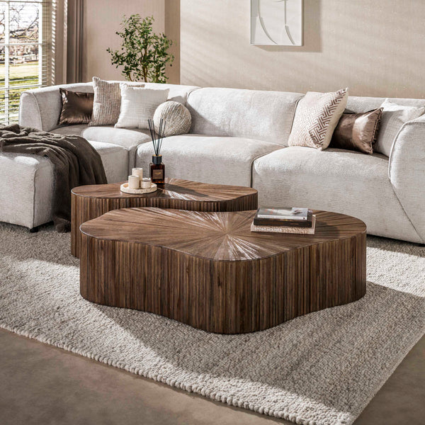 Salontafel Maya | Set van 2 | Massief Teak Espresso