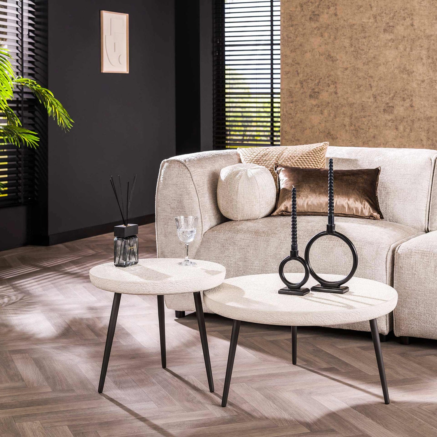 Salontafel Set Flat | Grijs Marmer