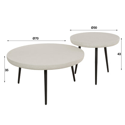 Salontafel Set Flat | Grijs Marmer
