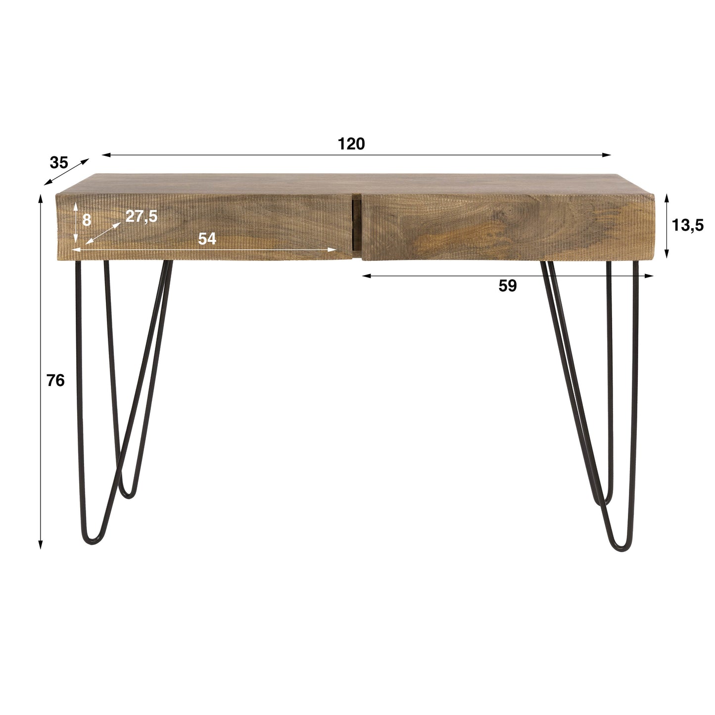 Sidetable Ocean | Mangohout Naturel