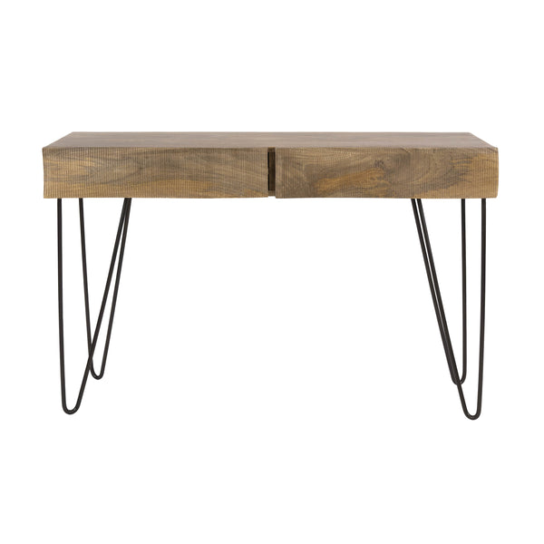 Sidetable Ocean mangohout naturel, vooraanzicht op witte achtergrond