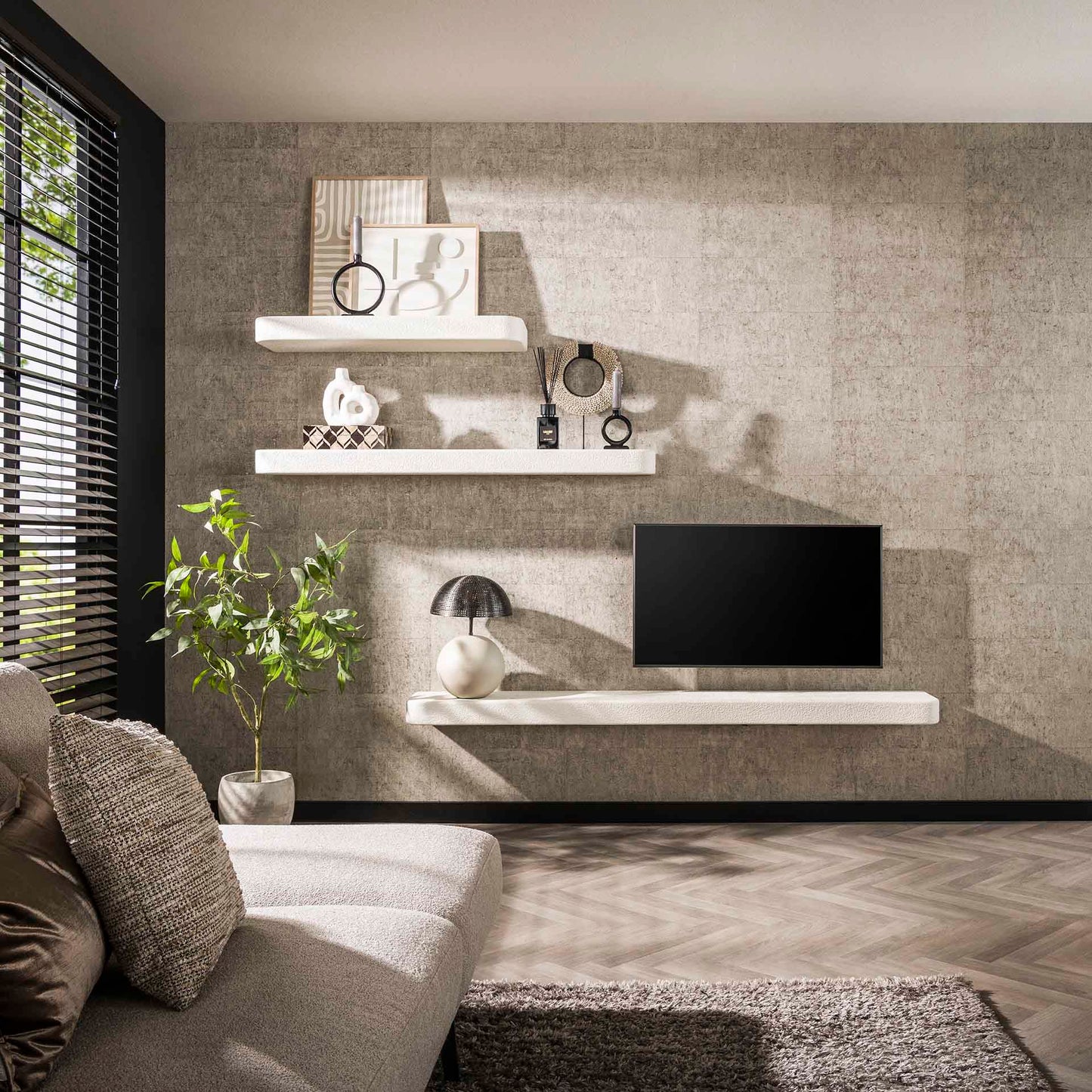 Wandplank Stone | 100 cm | Grijs Marmer