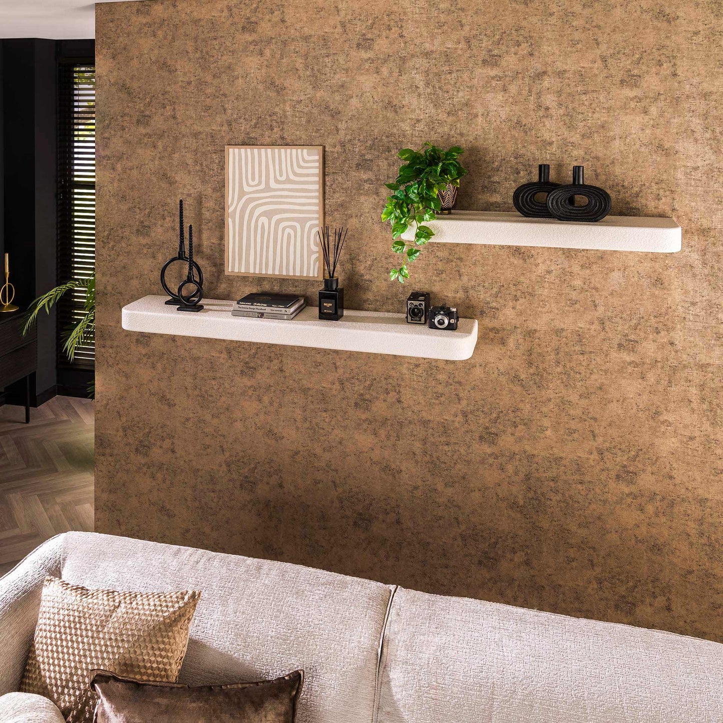 Wandplank Stone | 100 cm | Grijs Marmer