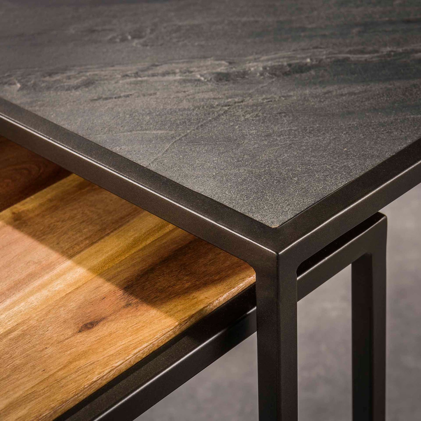Salontafel Slate Mix | Acaciahout | Leisteen