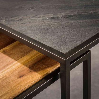 Salontafel Slate Mix | Acaciahout | Leisteen
