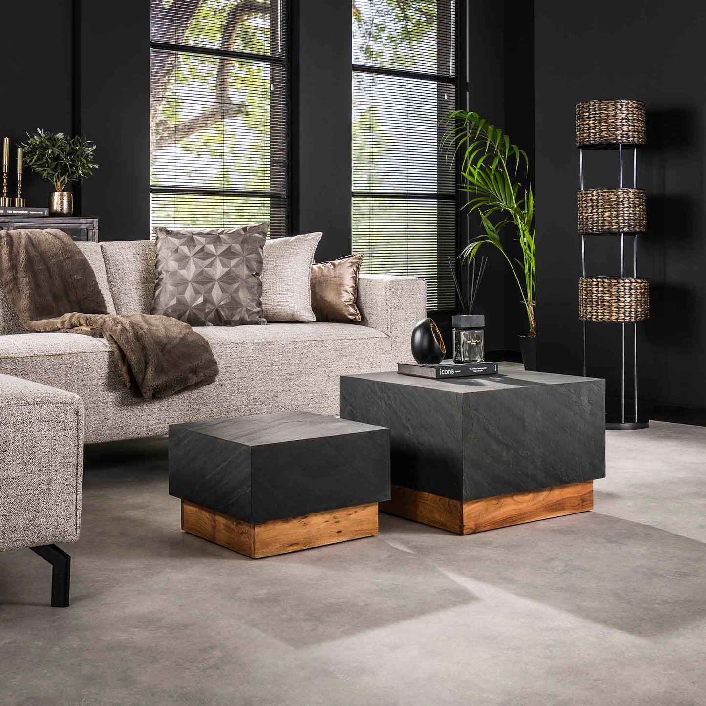 Salontafel Blox Slate | Zwart Leisteen