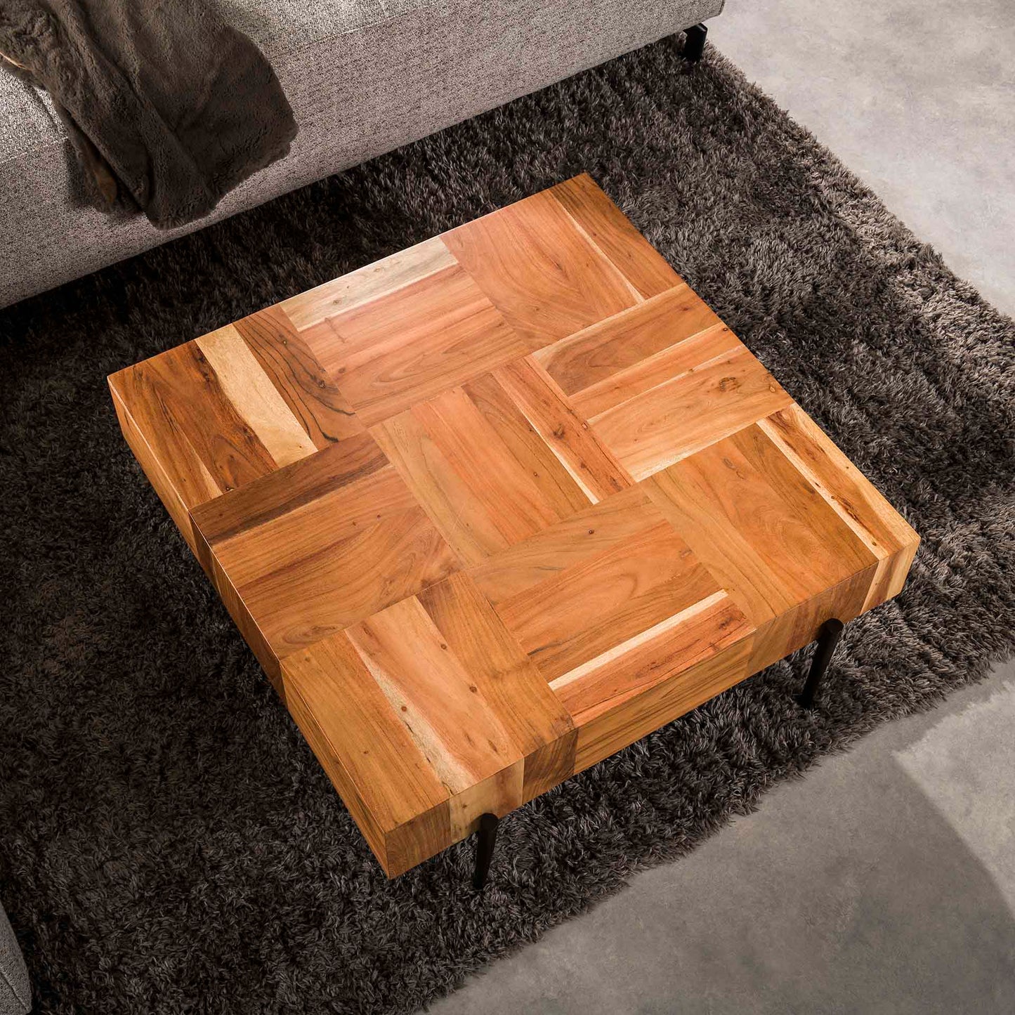 Salontafel Blocks | Vierkant | Naturel Acaciahout