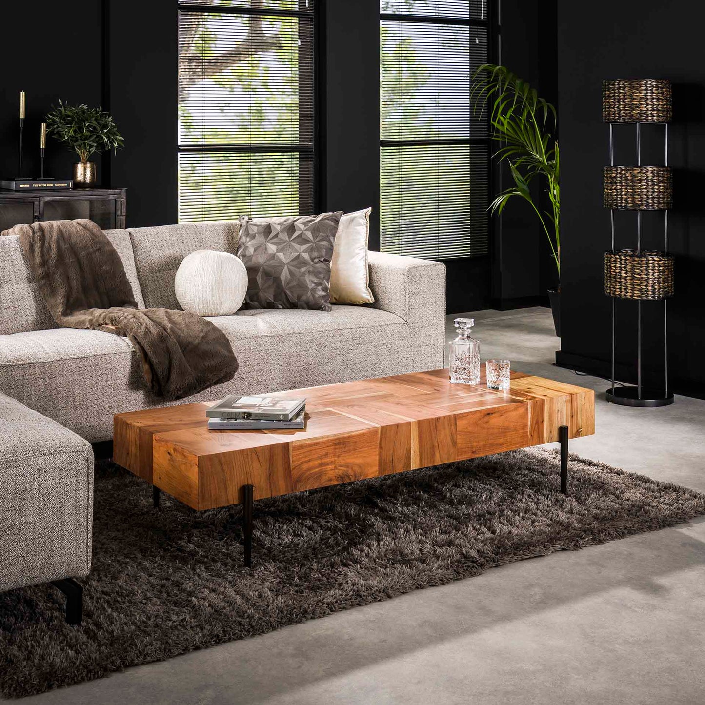 Salontafel Blocks | Rechthoek | Naturel Acaciahout