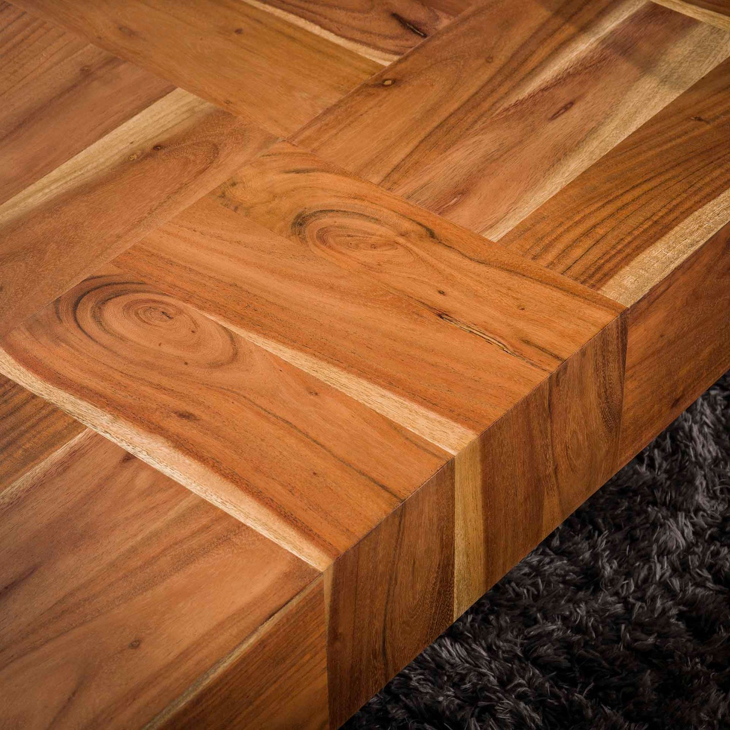 Salontafel Blocks | Rechthoek | Naturel Acaciahout