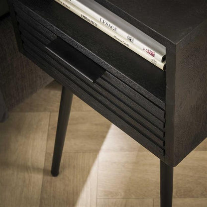 Nachtkastje Marina | 1 Lade | Zwart Massief Mango