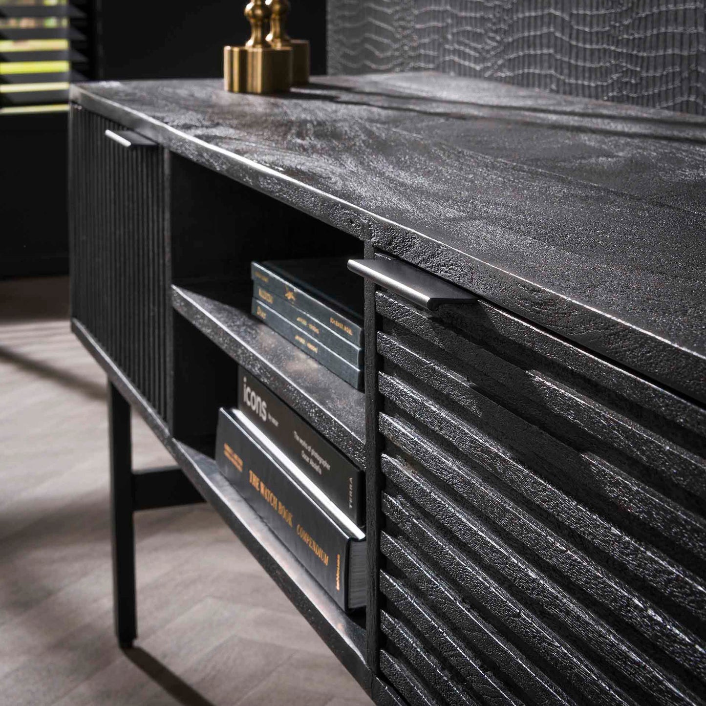 TV-Meubel Marina | Zwart Mangohout