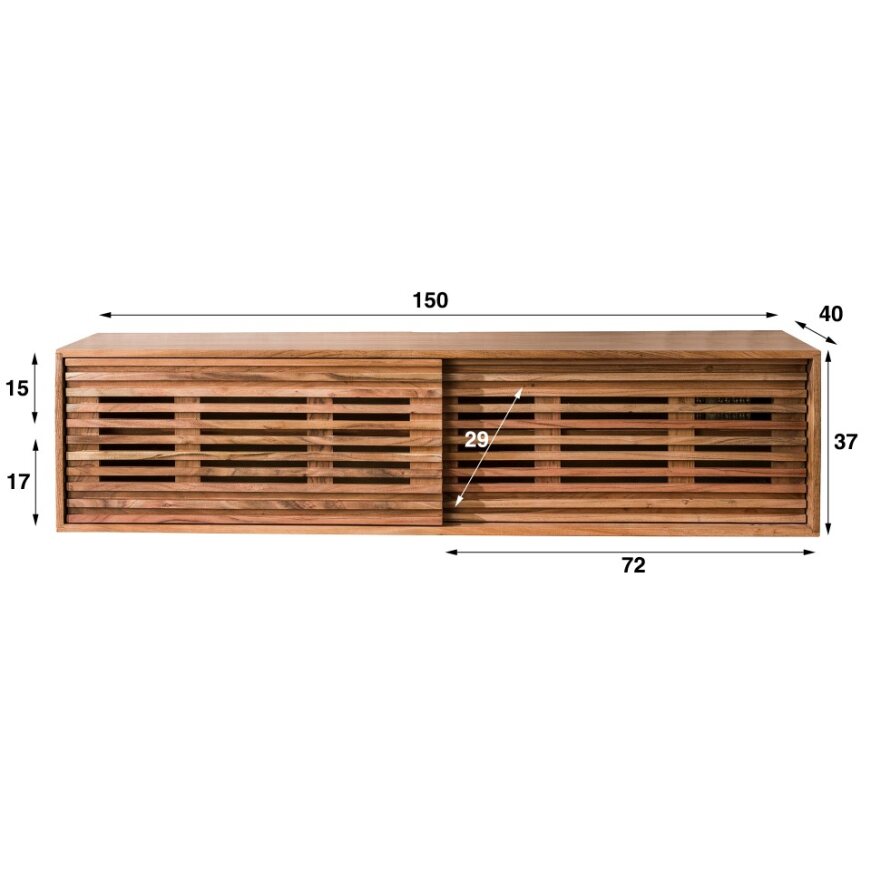 TV-Meubel Slide | Zwevend | Naturel Acaciahout