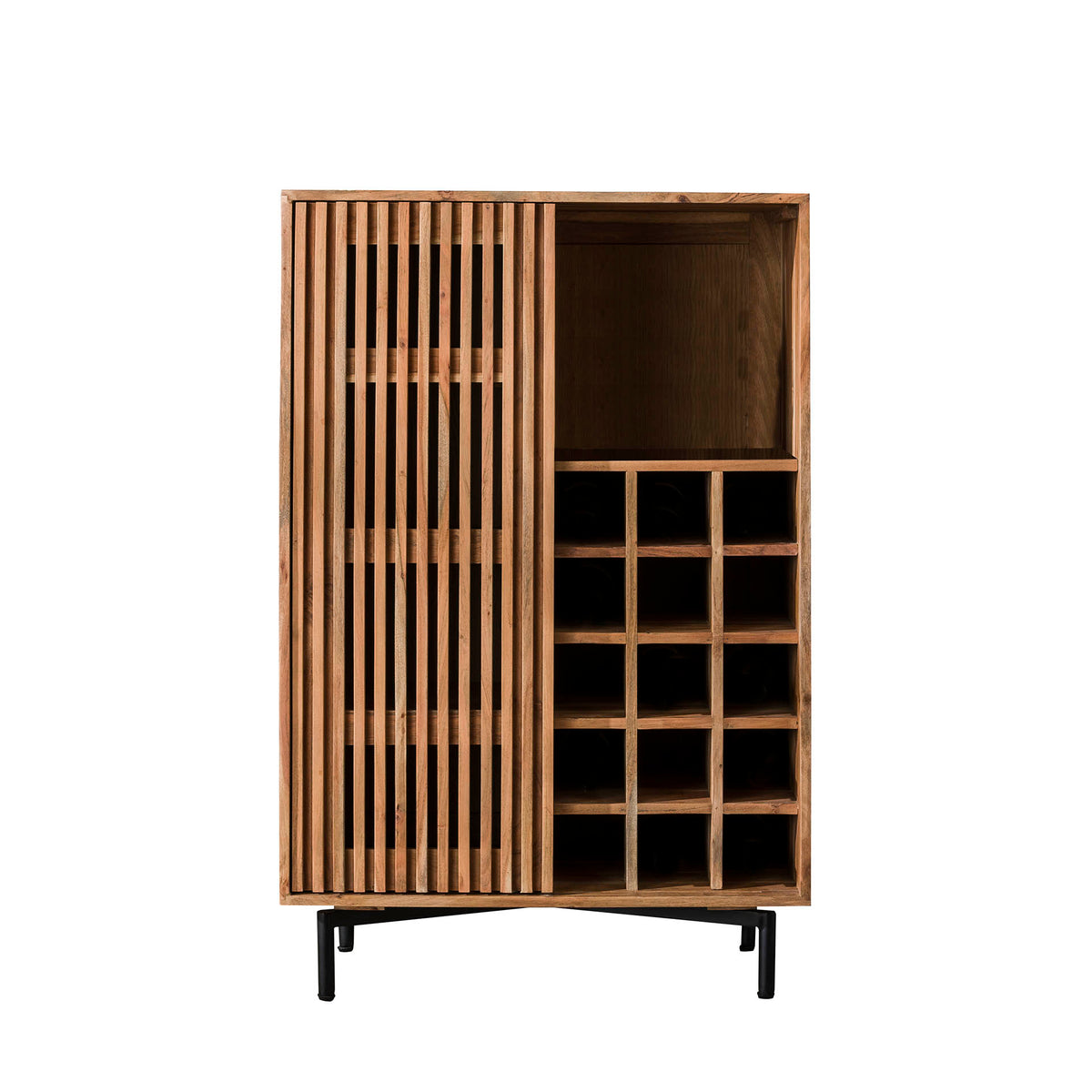 Wijnkast Portland | Naturel Acaciahout