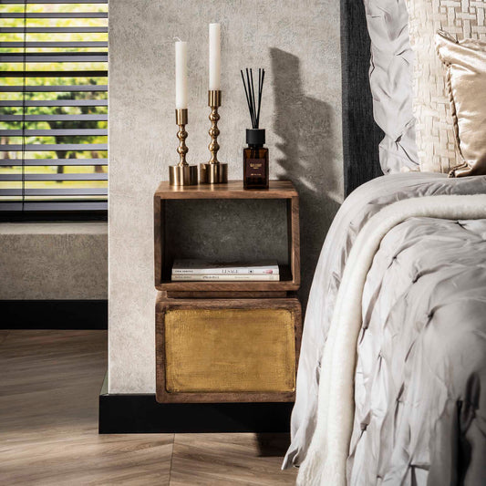 Nachtkastje Emily | Bruin Mangohout