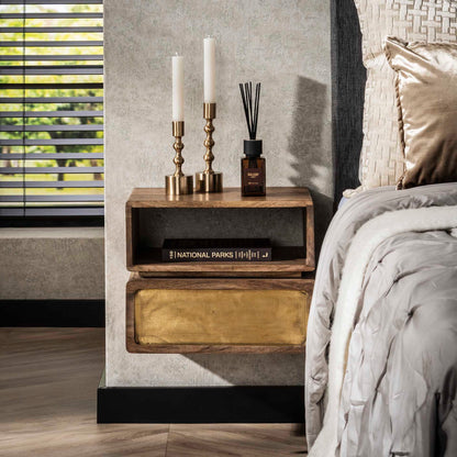 Nachtkastje Emily | Bruin Mangohout