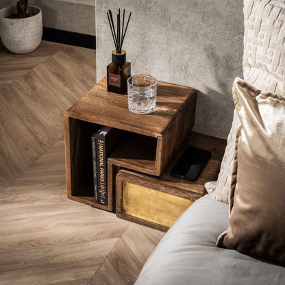 Nachtkastje Emily | Bruin Mangohout