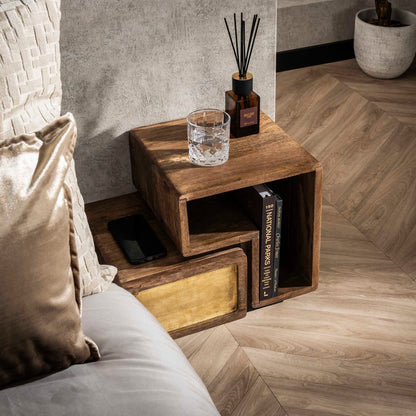 Nachtkastje Emily | Bruin Mangohout