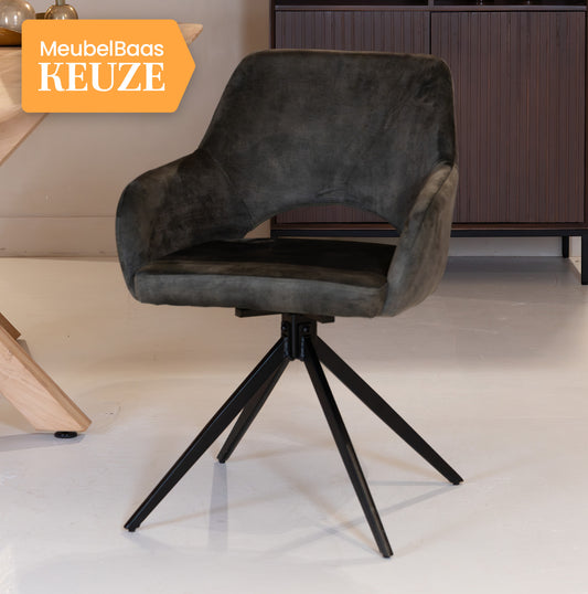 Eetkamerstoel Evi | Velours Hunter