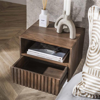 Nachtkastje Juno | Bruin Acaciahout