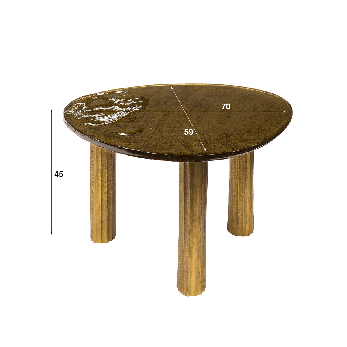Salontafel Luneri | Metaal antiek goud