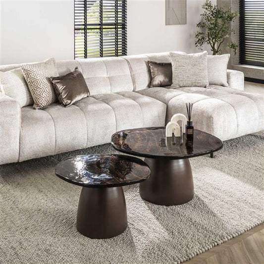 Salontafel Lunaire | Metaal antiek koper